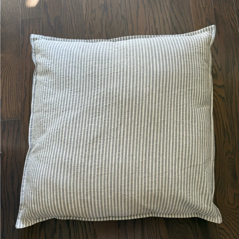 INUP HOME PORTUGAL STRIPED EURO DECORATIVE COTTON PILLOW INSERT INCLUDED 26x26
